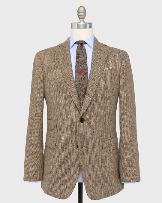 Virgil No. 2 Jacket in Chocolate/Oat Herringbone Tweed