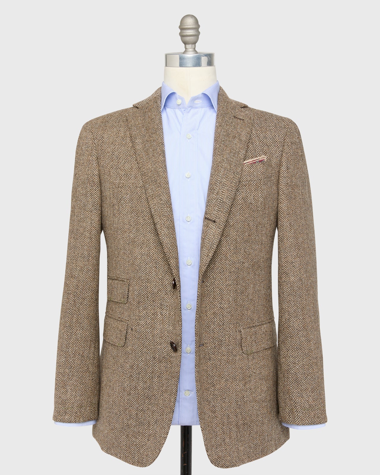 Virgil No. 2 Jacket in Chocolate/Oat Herringbone Tweed