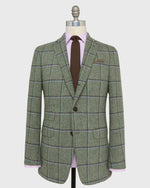 Load image into Gallery viewer, Virgil No. 2 Jacket in Lovat/Sky/Brown Windowpane Tweed
