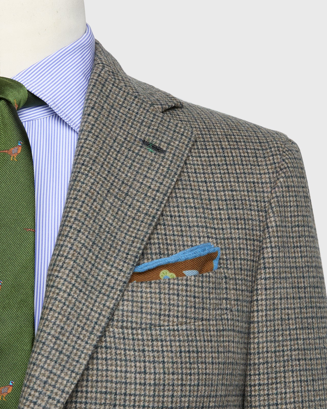 Virgil No. 4 Jacket in Oat/Slate/Olive Check Flannel