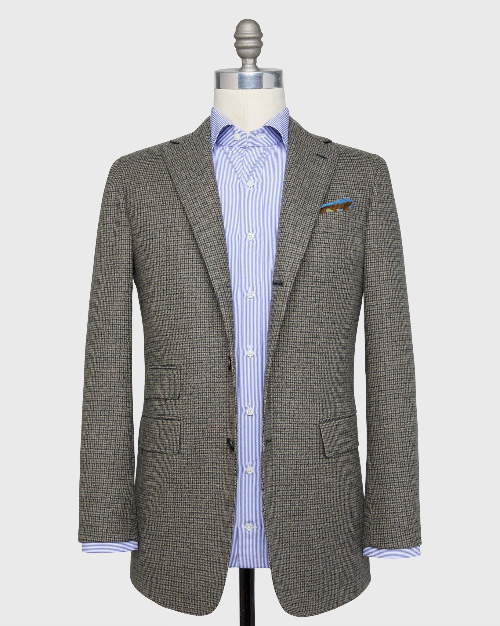 Virgil No. 4 Jacket in Oat/Slate/Olive Check Flannel | Shop Sid