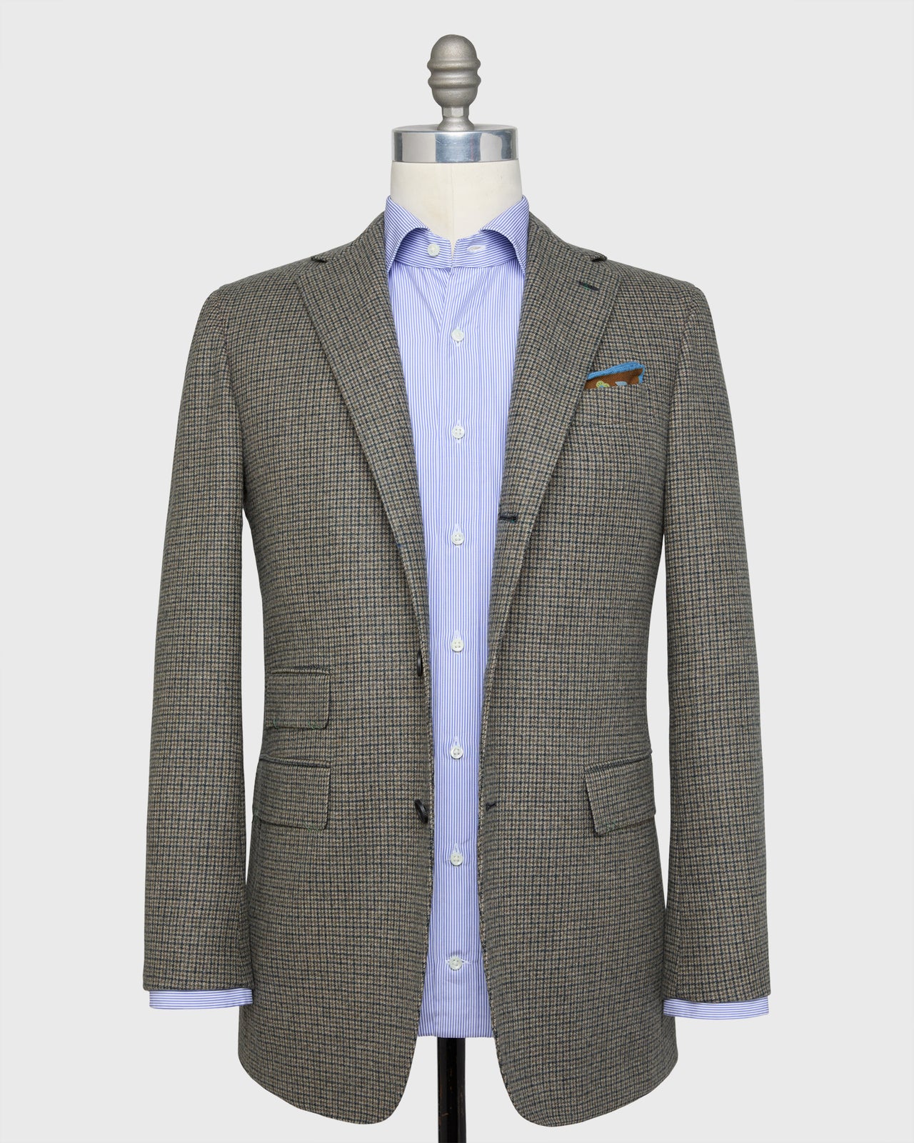 Virgil No. 4 Jacket in Oat/Slate/Olive Check Flannel