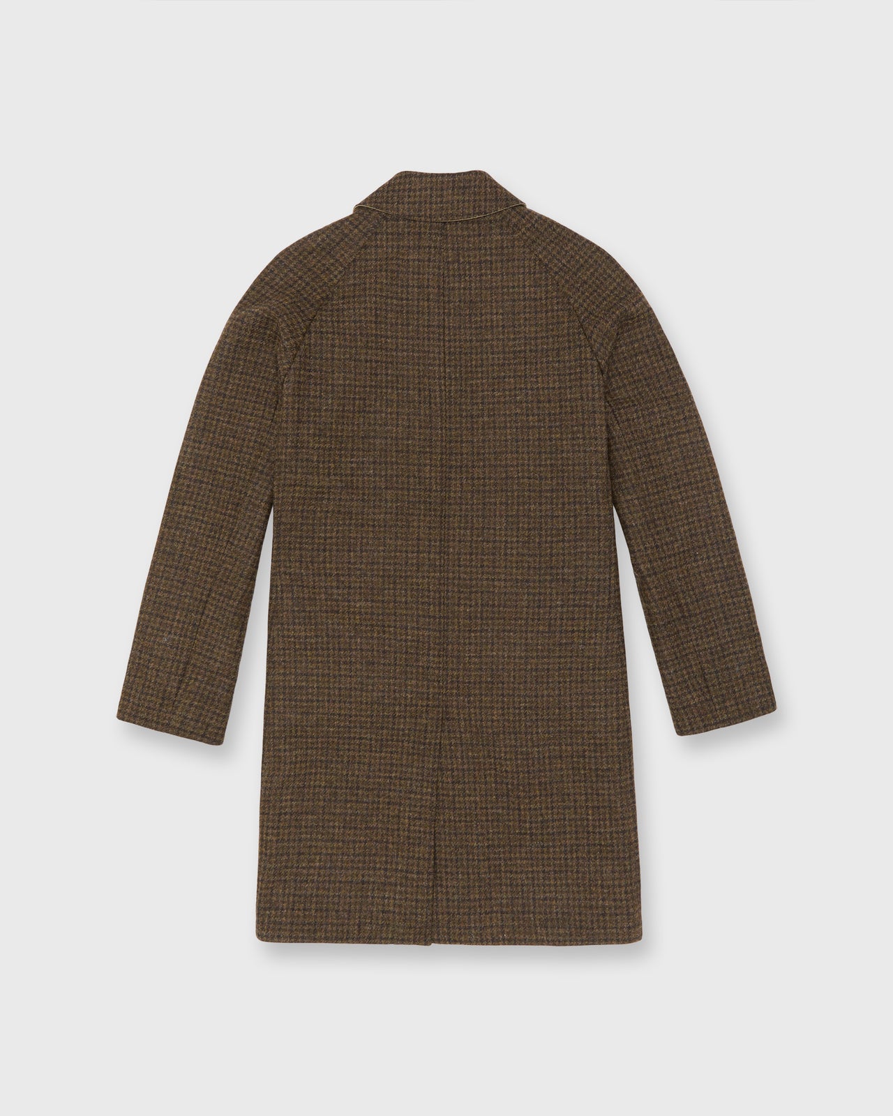 Reversible Traveler's Trench in Peat/Espresso/Khaki Houndstooth Tweed