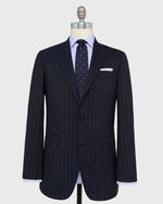 Load image into Gallery viewer, Virgil No. 4 Suit in Navy/Grey Chalk Stripe Plainweave
