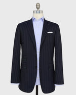 Load image into Gallery viewer, Virgil No. 4 Suit in Navy/Grey Chalk Stripe Plainweave
