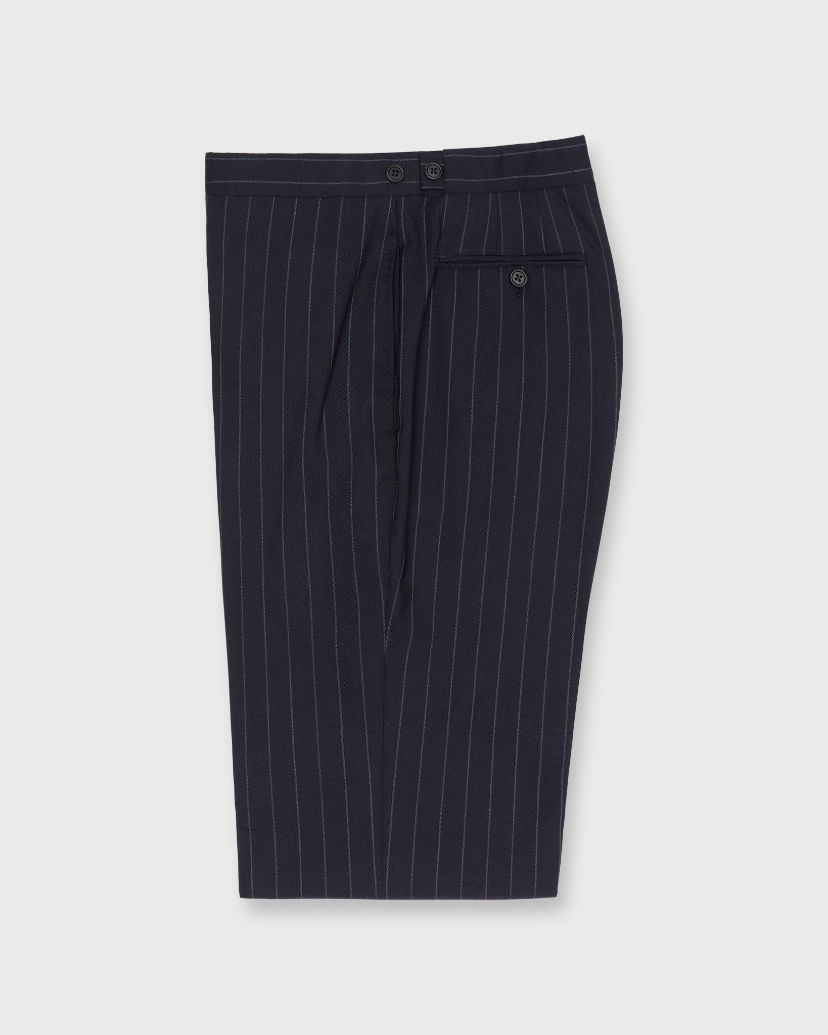 Virgil No. 4 Suit in Navy/Grey Chalk Stripe Plainweave