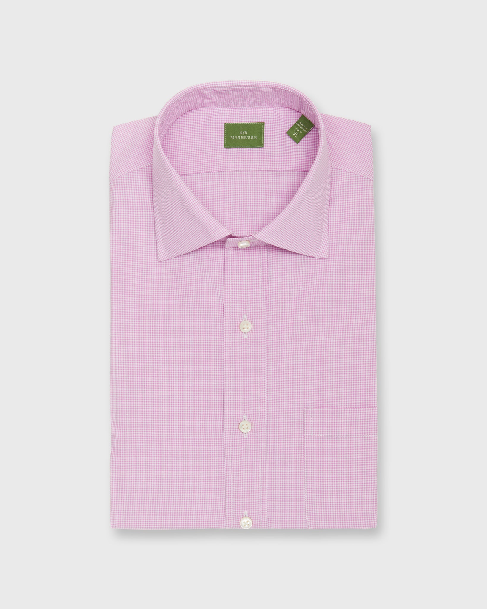 Spread Collar Dress Shirt in Orchid Micro Gingham