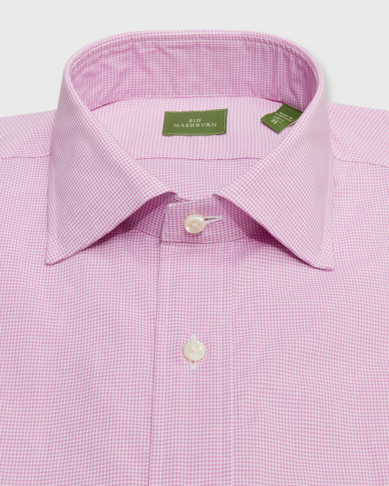 Spread Collar Dress Shirt in Orchid Micro Gingham