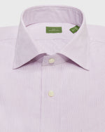 Load image into Gallery viewer, Spread Collar Dress Shirt in Mulberry Small Graph Check Poplin
