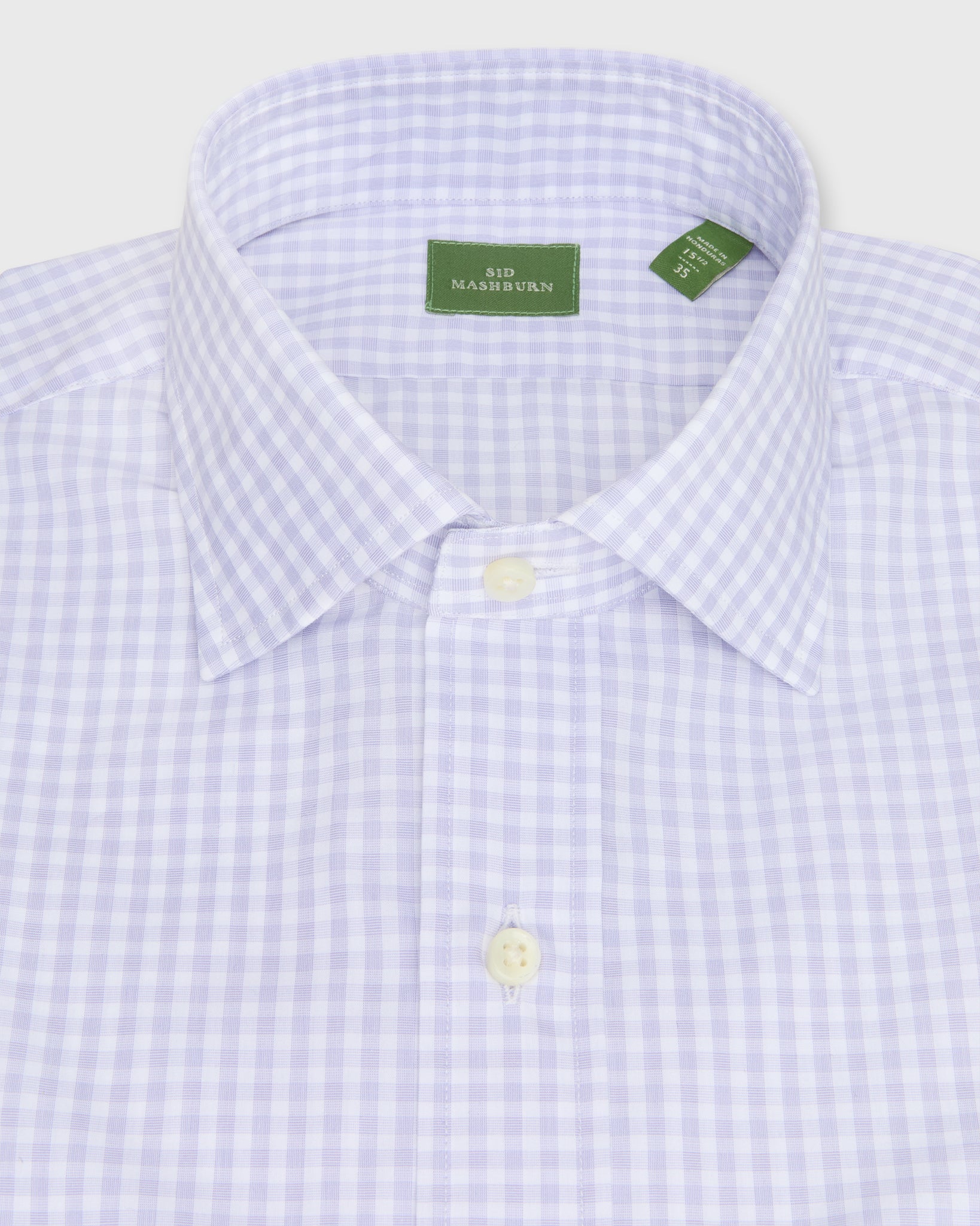 Spread Collar Dress Shirt in Lavender Gingham Poplin