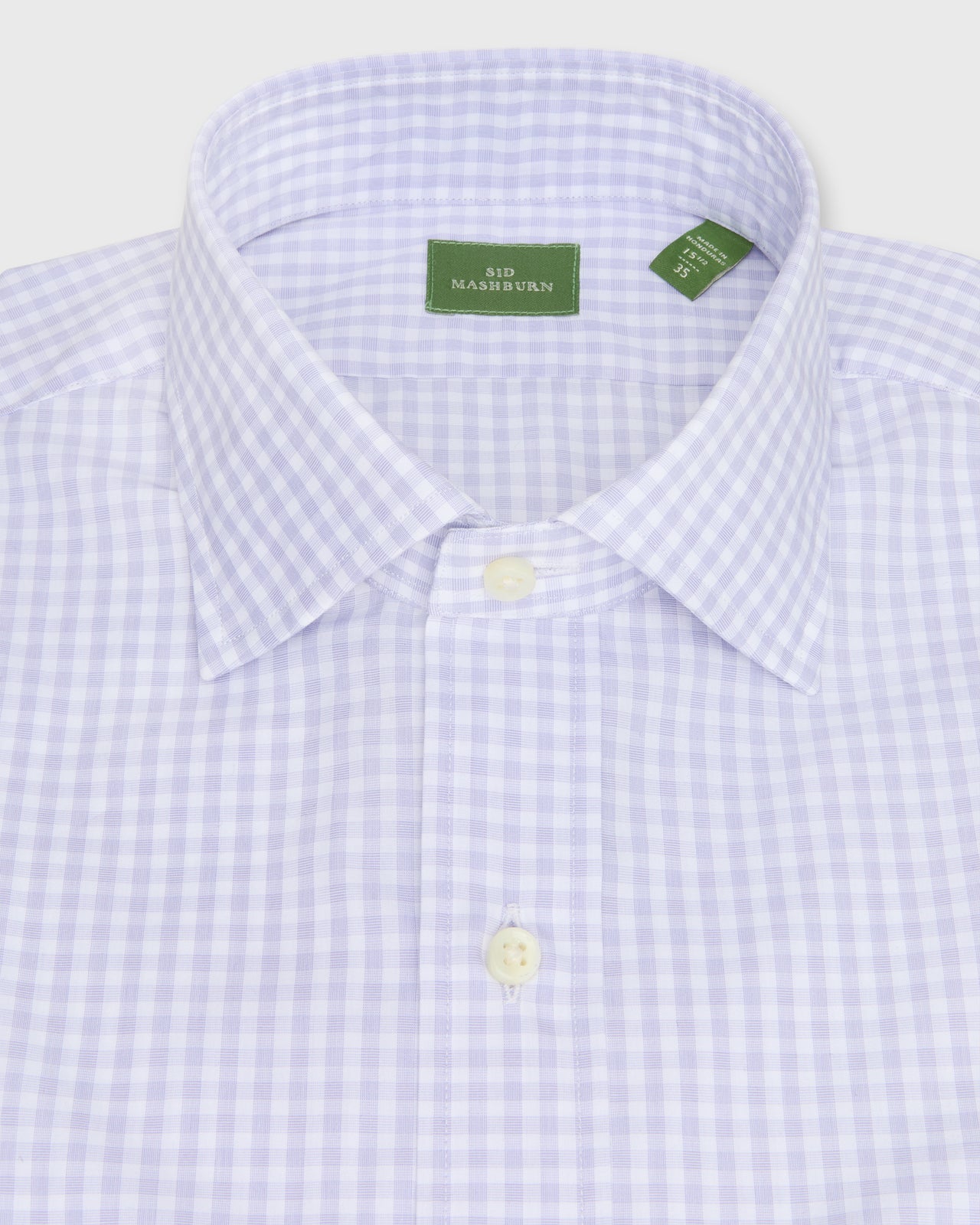 Spread Collar Dress Shirt in Lavender Gingham Poplin