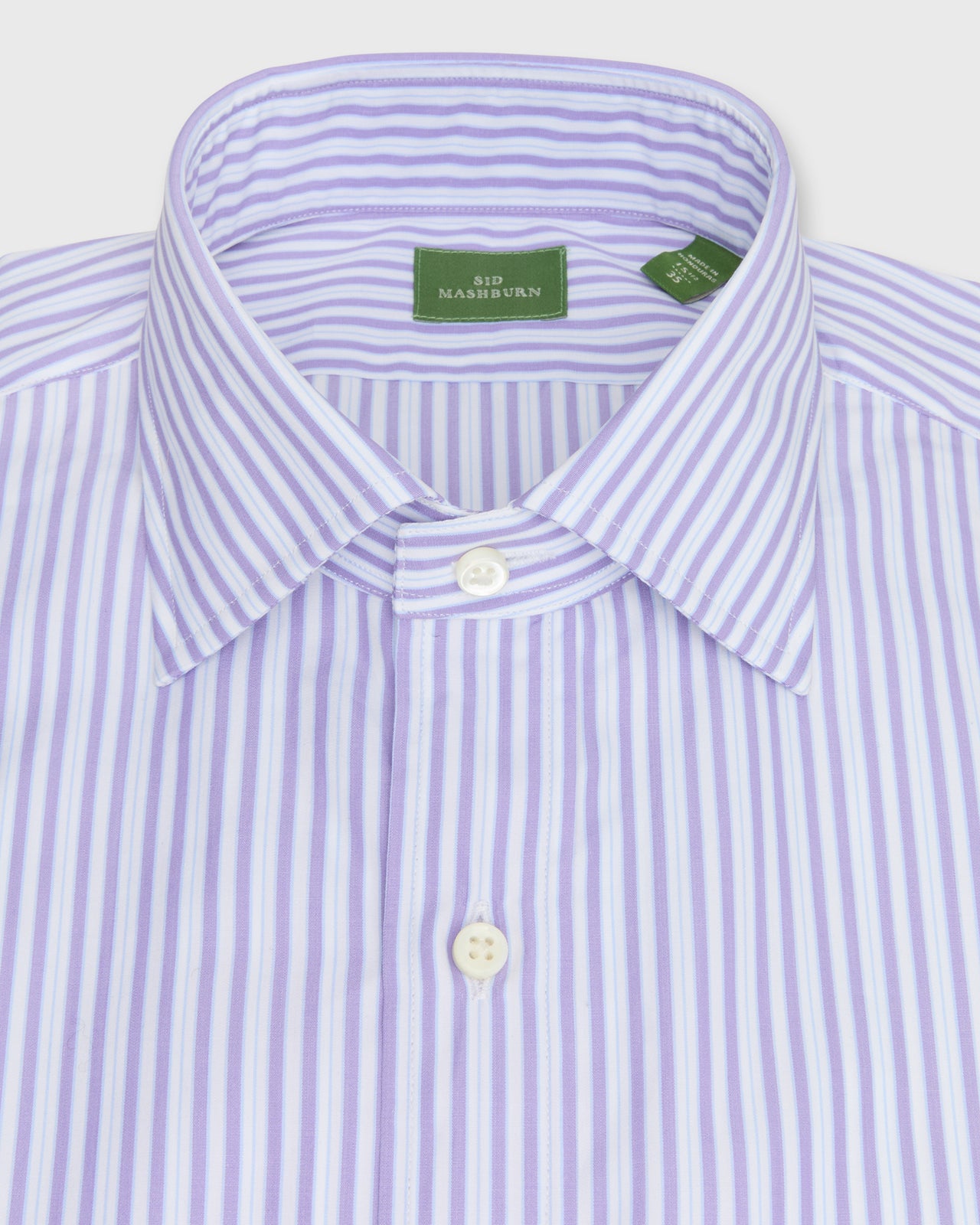 Spread Collar Dress Shirt in Lavender/Sky Stripe Poplin
