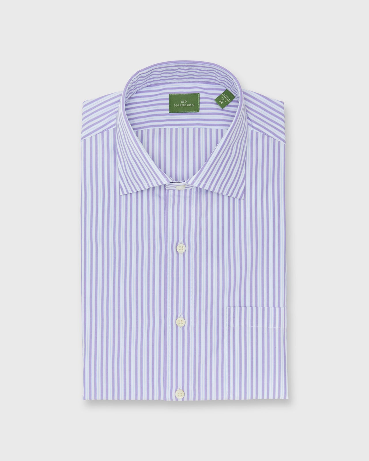 Spread Collar Dress Shirt in Lavender/Sky Stripe Poplin