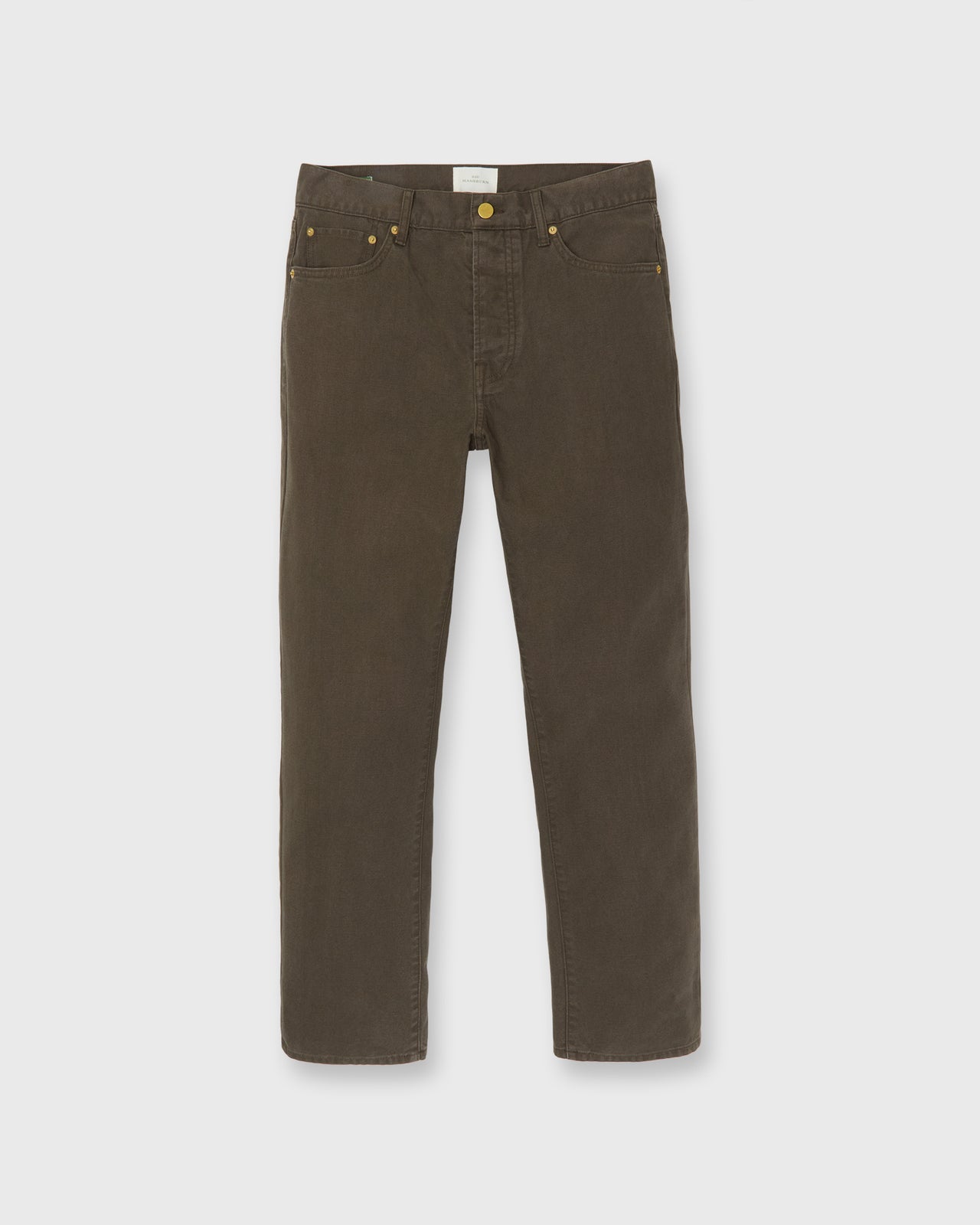 Slim Straight 5-Pocket Pant in Coffee Canvas