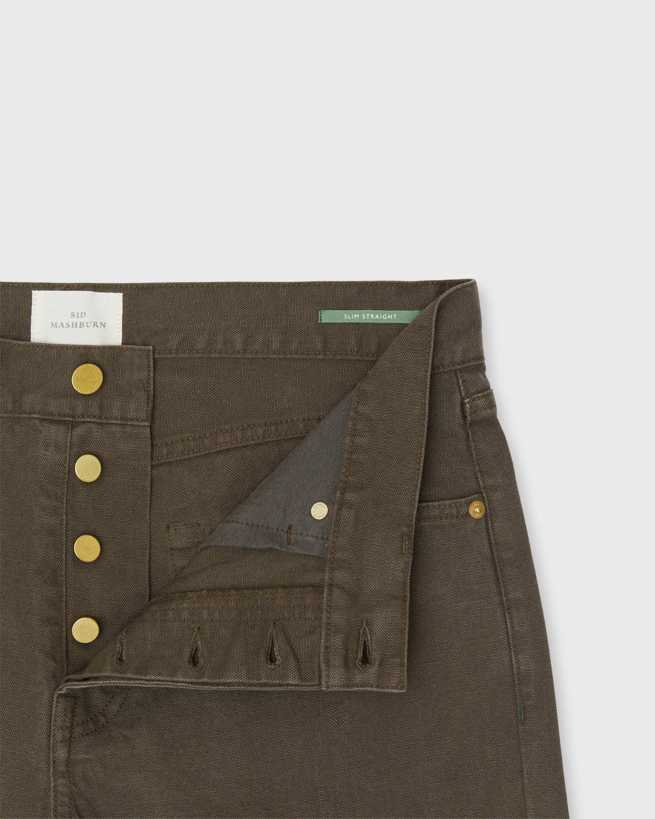 Slim Straight 5-Pocket Pant in Coffee Canvas
