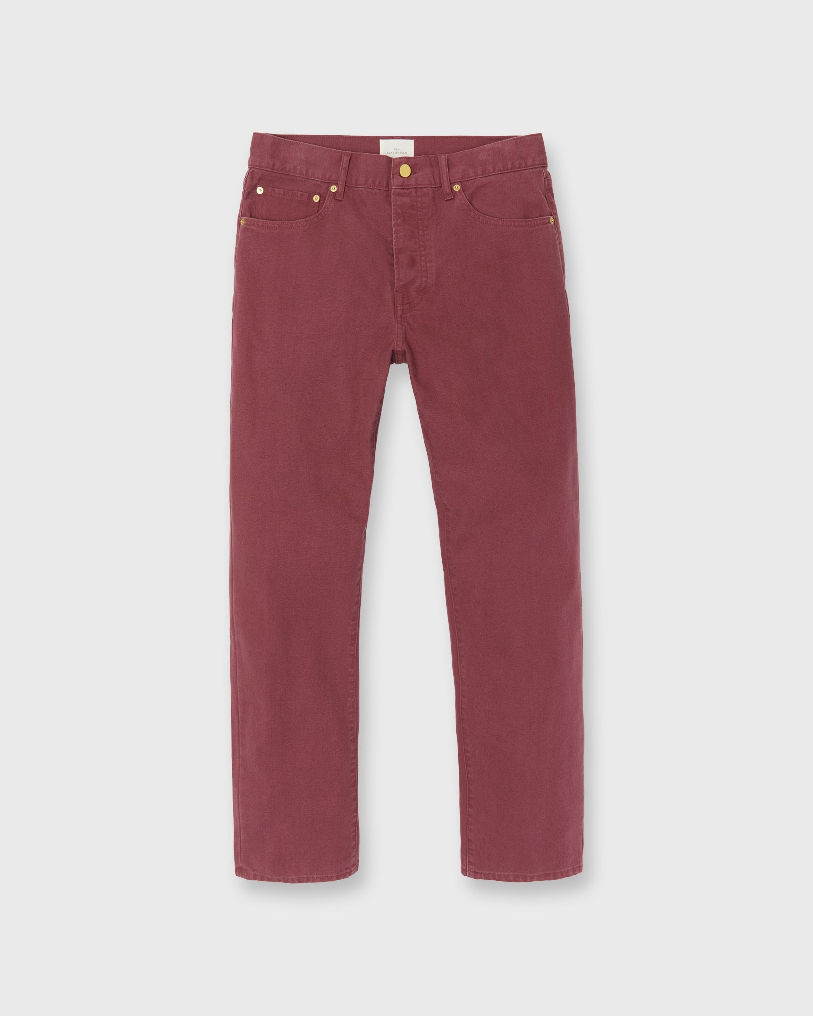 Slim Straight 5-Pocket Pant in Beet Canvas