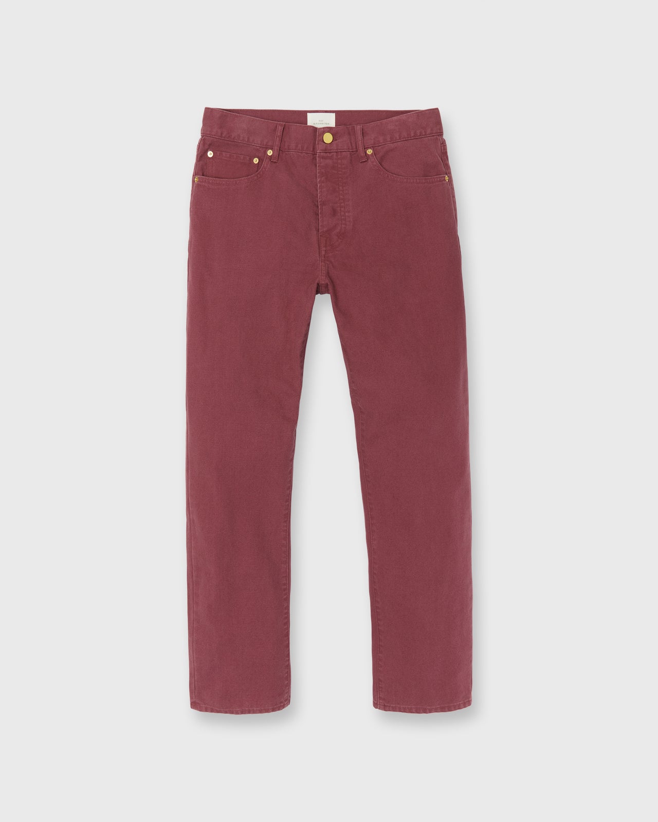 Slim Straight 5-Pocket Pant in Beet Canvas
