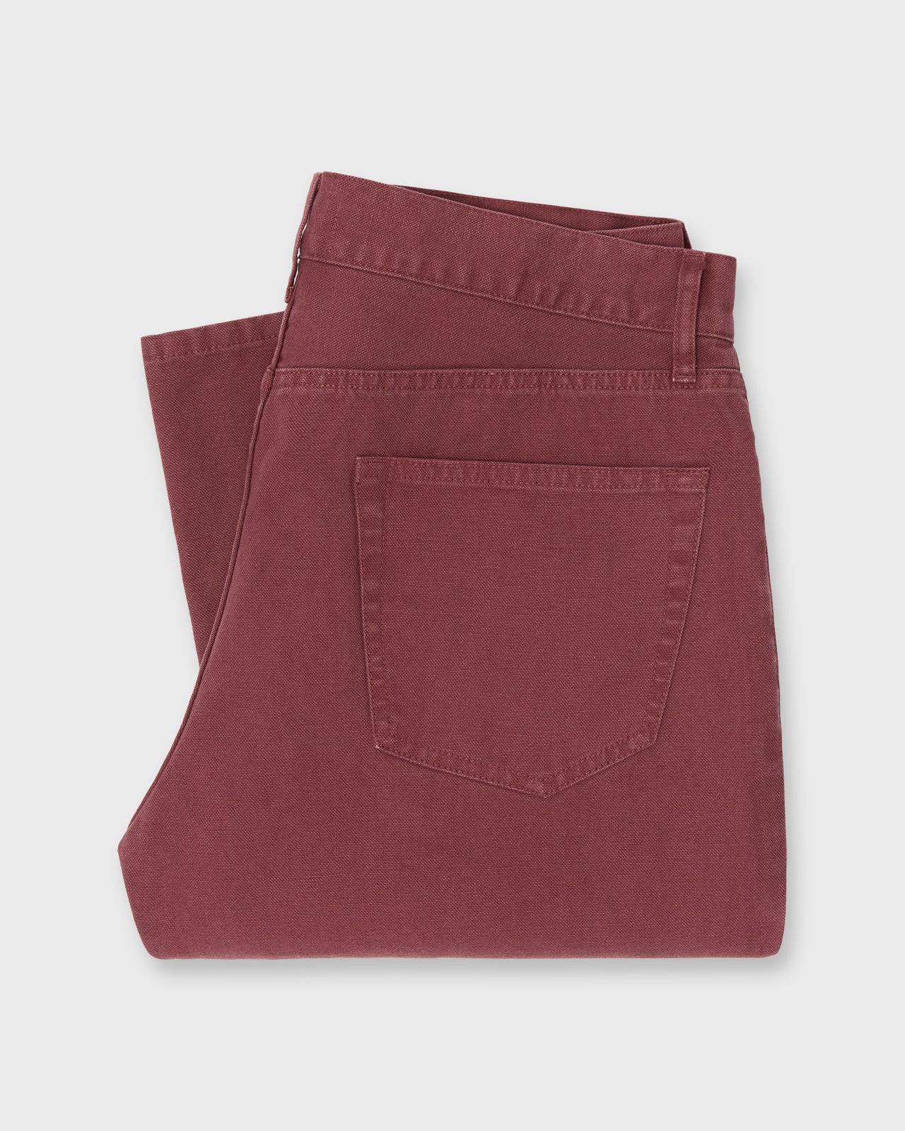 Slim Straight 5-Pocket Pant in Beet Canvas