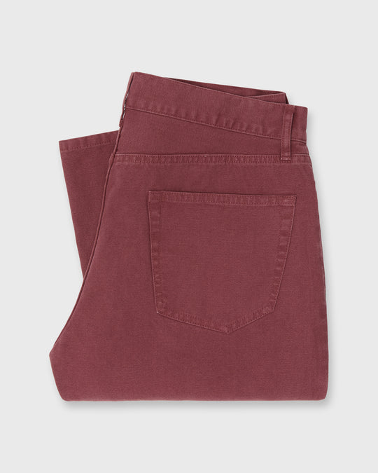 Slim Straight 5-Pocket Pant in Beet Canvas
