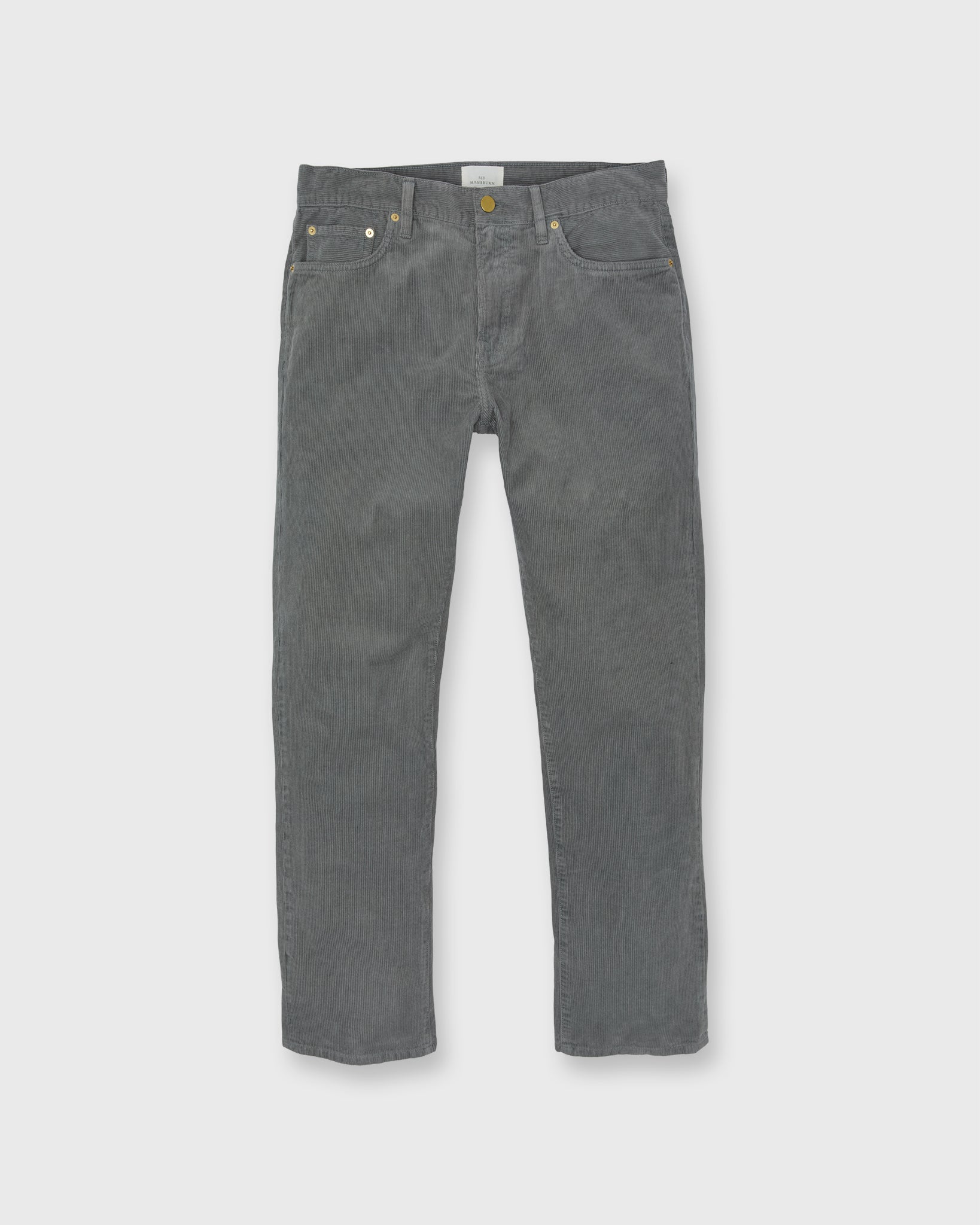 Slim Straight 5-Pocket Pant in Ash Garment-Dyed Corduroy
