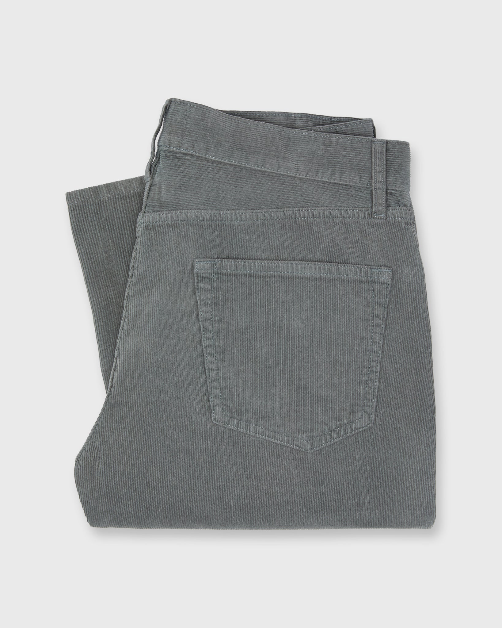Slim Straight 5-Pocket Pant in Ash Garment-Dyed Corduroy