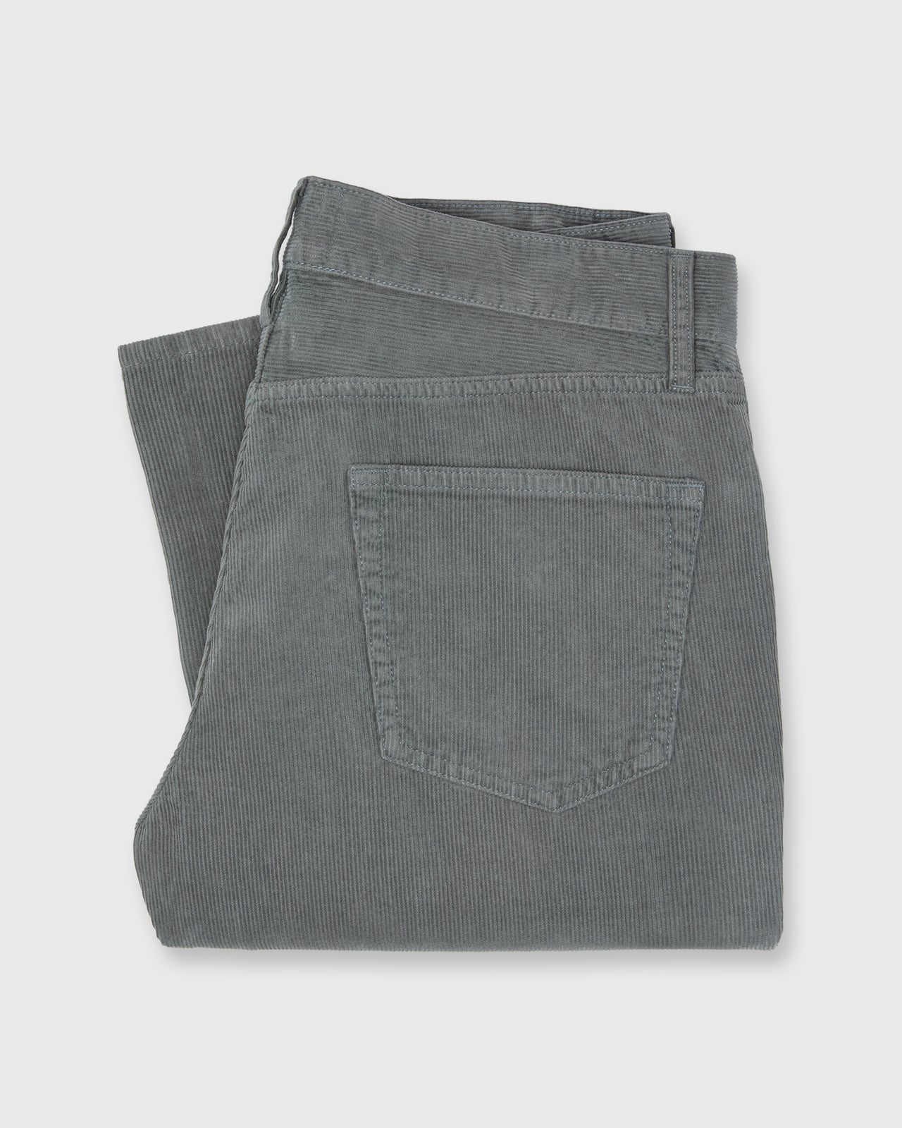 Slim Straight 5-Pocket Pant in Ash Garment-Dyed Corduroy