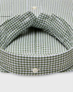 Load image into Gallery viewer, Button-Down Sport Shirt in Olive Small Gingham Poplin
