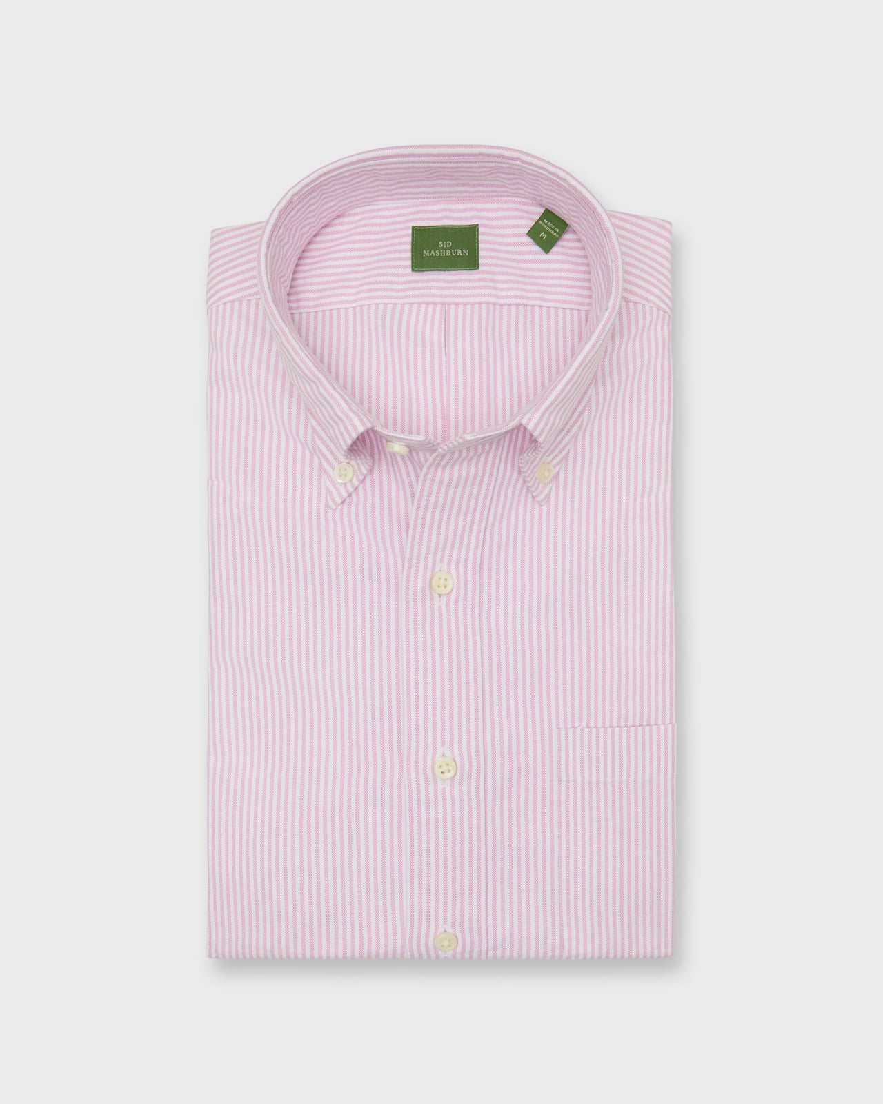 Button-Down Sport Shirt in Pink University Stripe Oxford