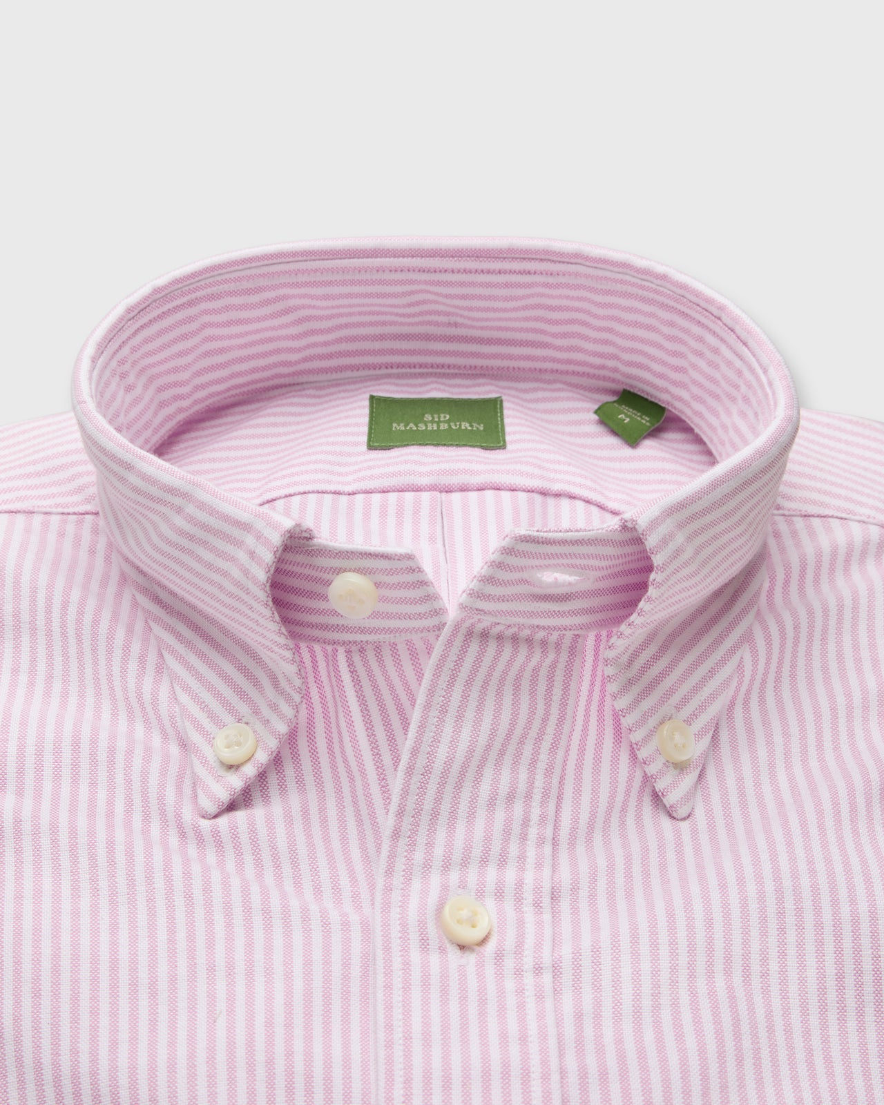 Button-Down Sport Shirt in Pink University Stripe Oxford