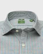 Load image into Gallery viewer, Slim-Fit Spread Collar Sport Shirt in Bone/Tobacco/Spruce Check Poplin
