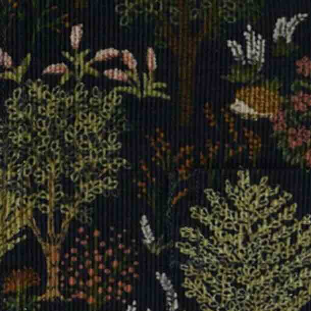 Button-Down Sport Shirt in Navy/Multi Woodland Print Lightweight Corduroy