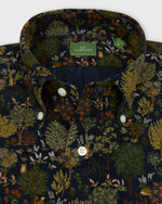Load image into Gallery viewer, Button-Down Sport Shirt in Navy/Multi Woodland Print Lightweight Corduroy

