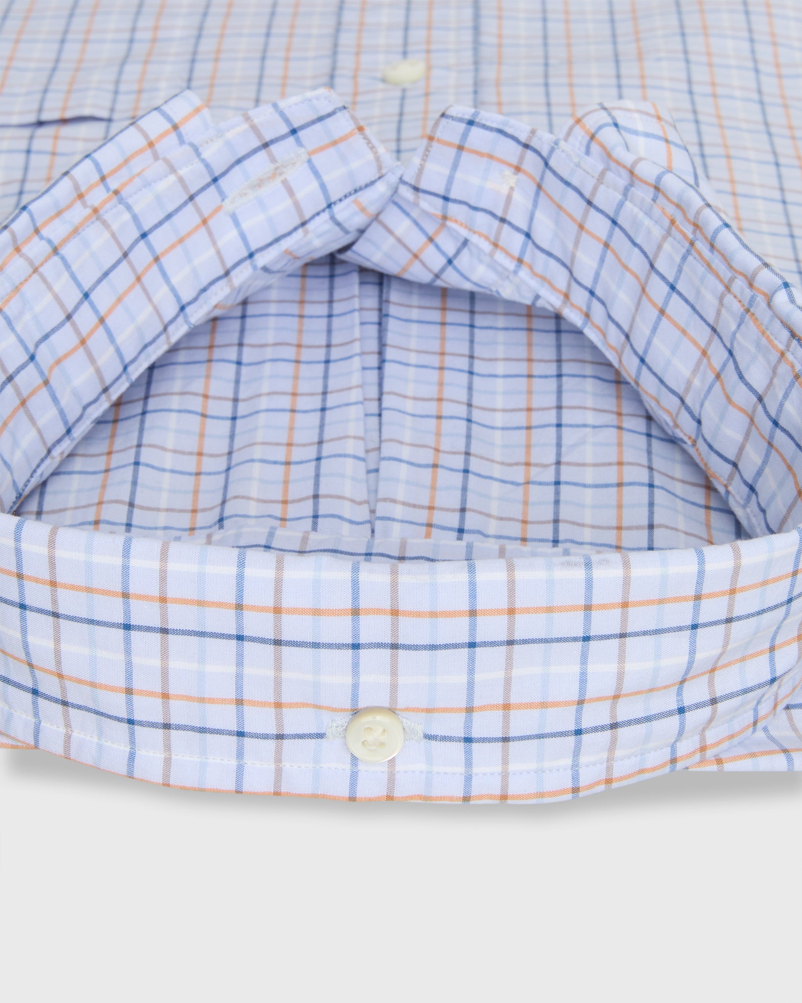 Button-Down Sport Shirt in Lavender/Maize/Blue Multi Tattersall Poplin