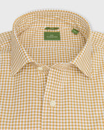 Load image into Gallery viewer, Slim-Fit Spread Collar Sport Shirt in Maize Small Gingham Poplin
