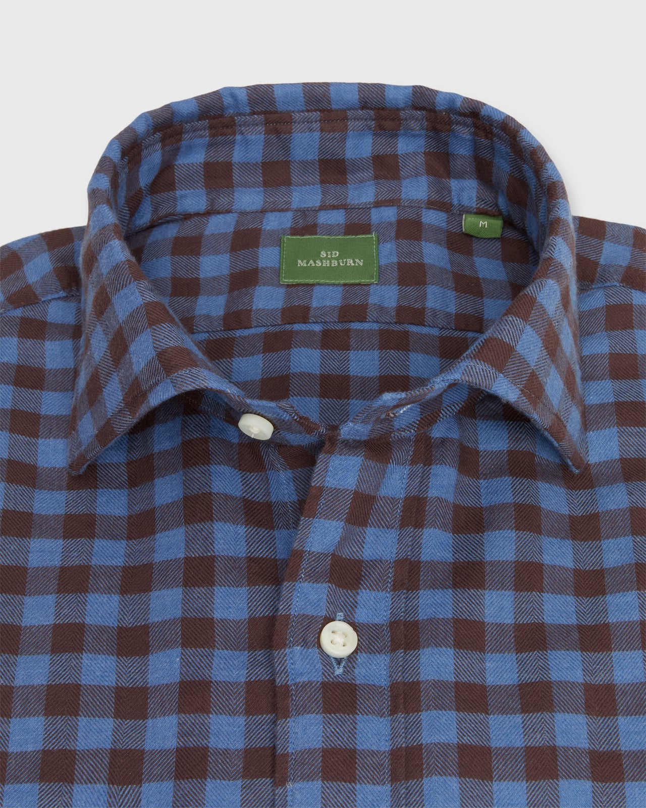 Work Shirt in Lapis/Brown Gingham Flannel