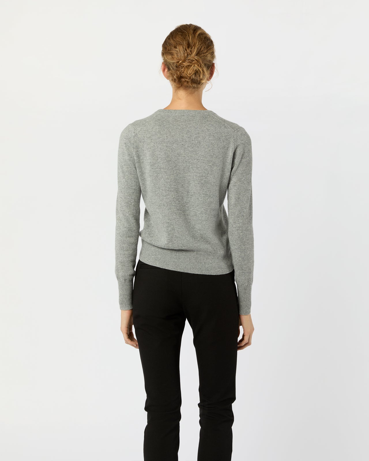 Rosie Cardigan in Mid Heather Grey Cashmere