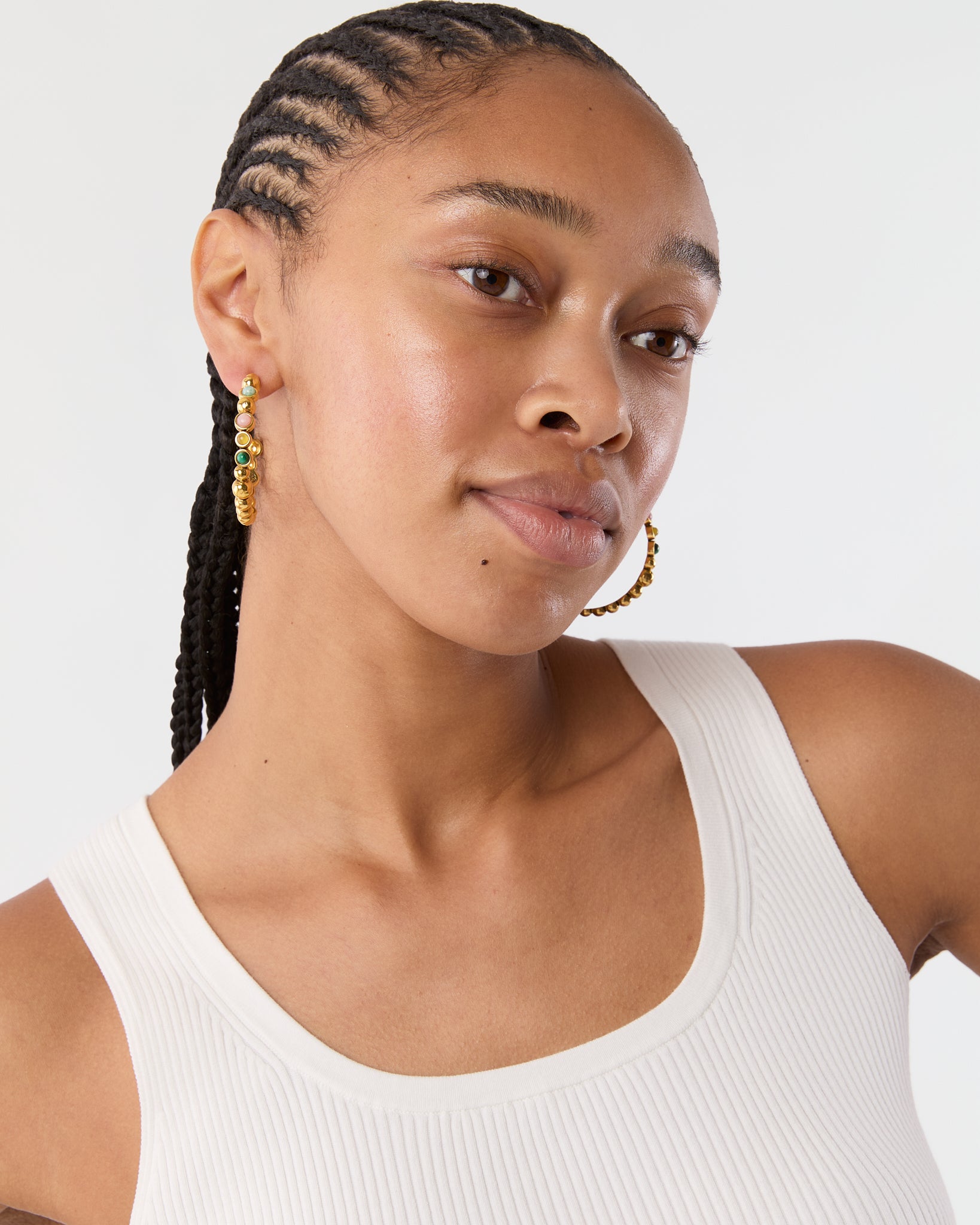 Honolulu Earrings in Pink & Green Multi