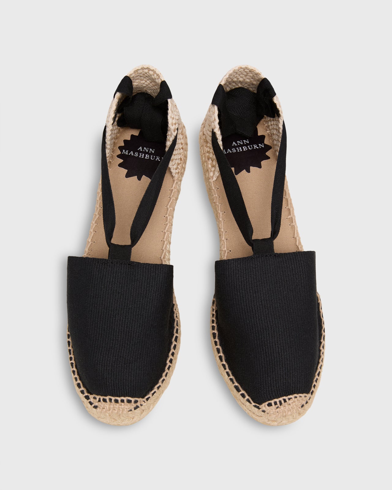 Pia High Espadrille in Black Canvas