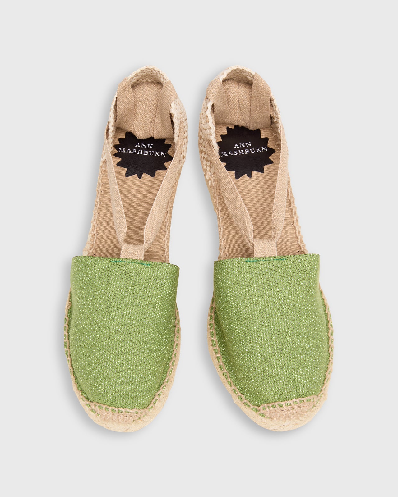 Pia High Espadrille in Green Canvas