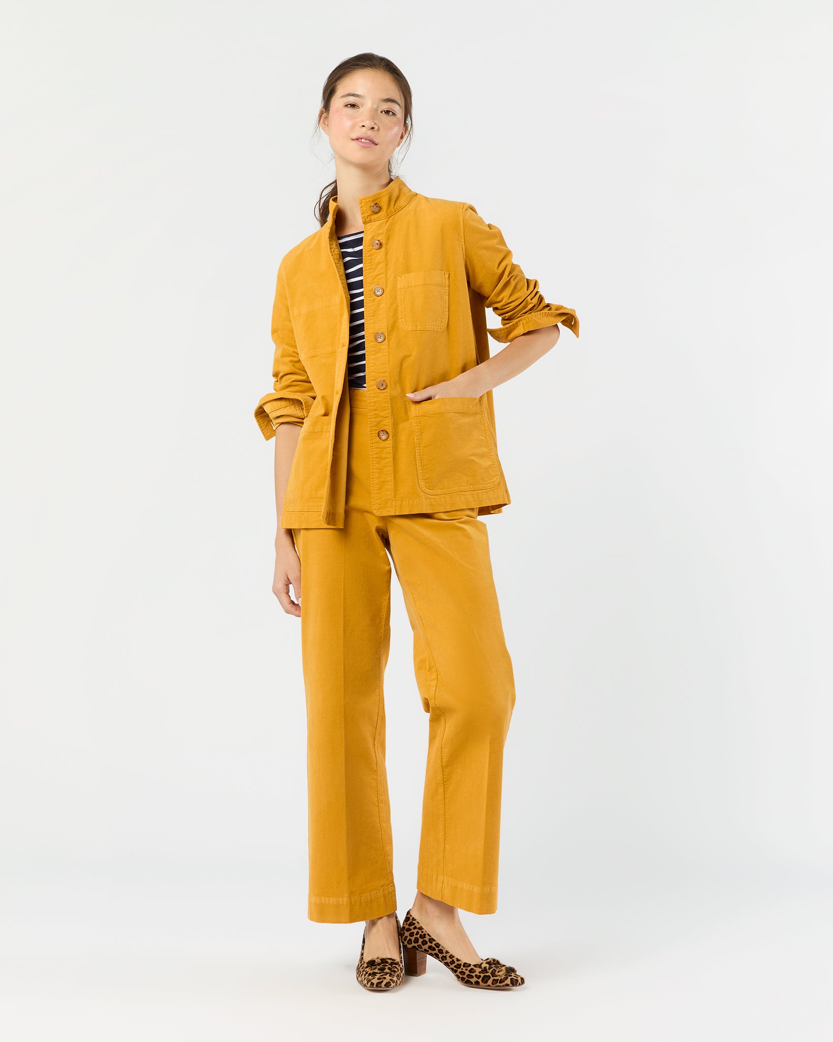 Chore Jacket in Gold Stretch Baby Cord