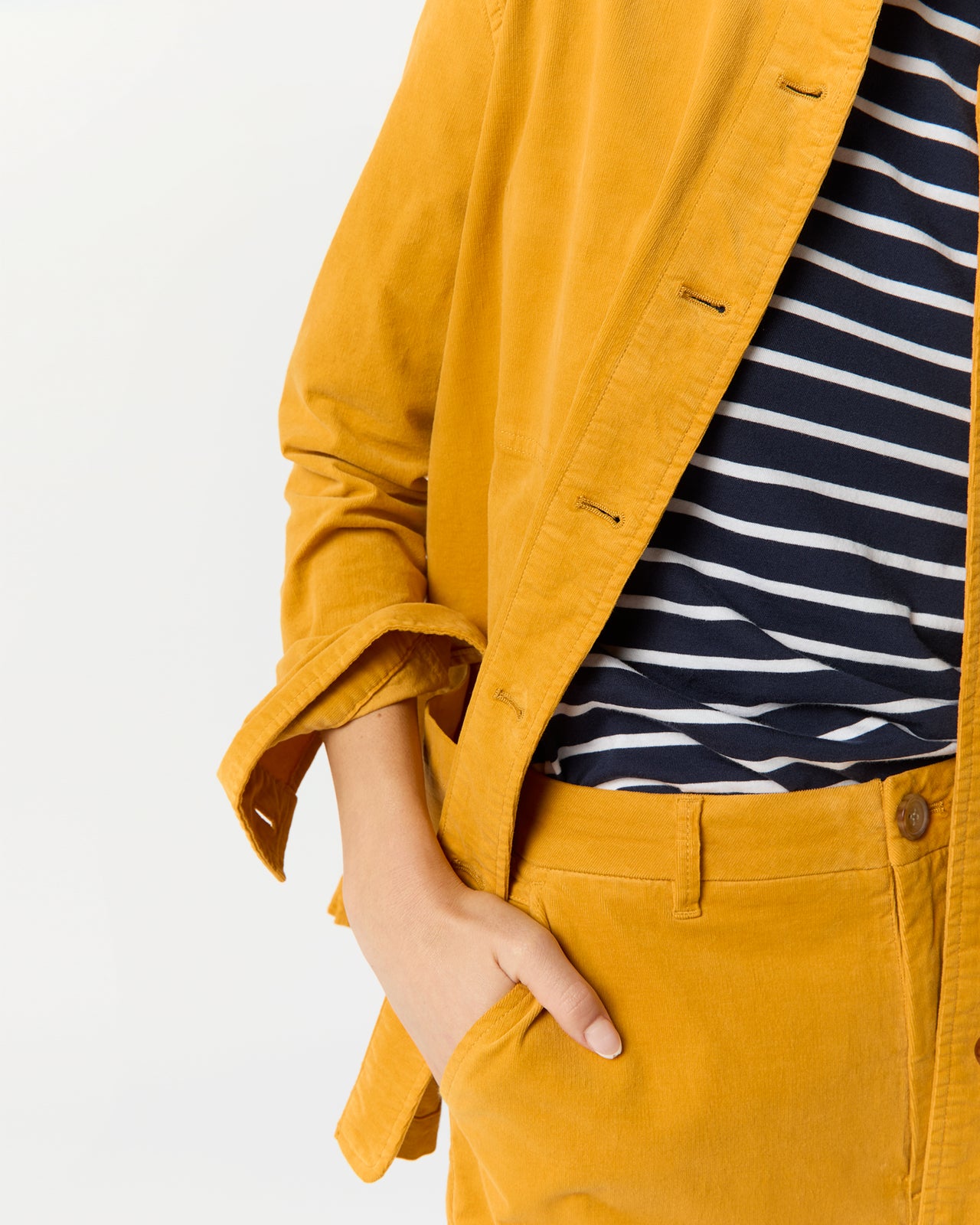 Chore Jacket in Gold Stretch Baby Cord