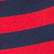 Long-Sleeved Boatneck Tee in Red/Navy Stripe Pima Cotton