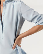 Load image into Gallery viewer, Natalia Blouse in Pale Blue Silk Crepe de Chine
