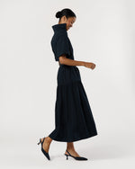 Load image into Gallery viewer, Nathalie Dress in Navy Paperweight Stretch Poplin
