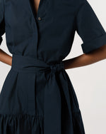 Load image into Gallery viewer, Nathalie Dress in Navy Paperweight Stretch Poplin

