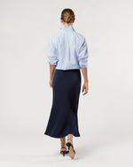 Load image into Gallery viewer, Mare Slip Skirt in Navy Silk Crepe de Chine
