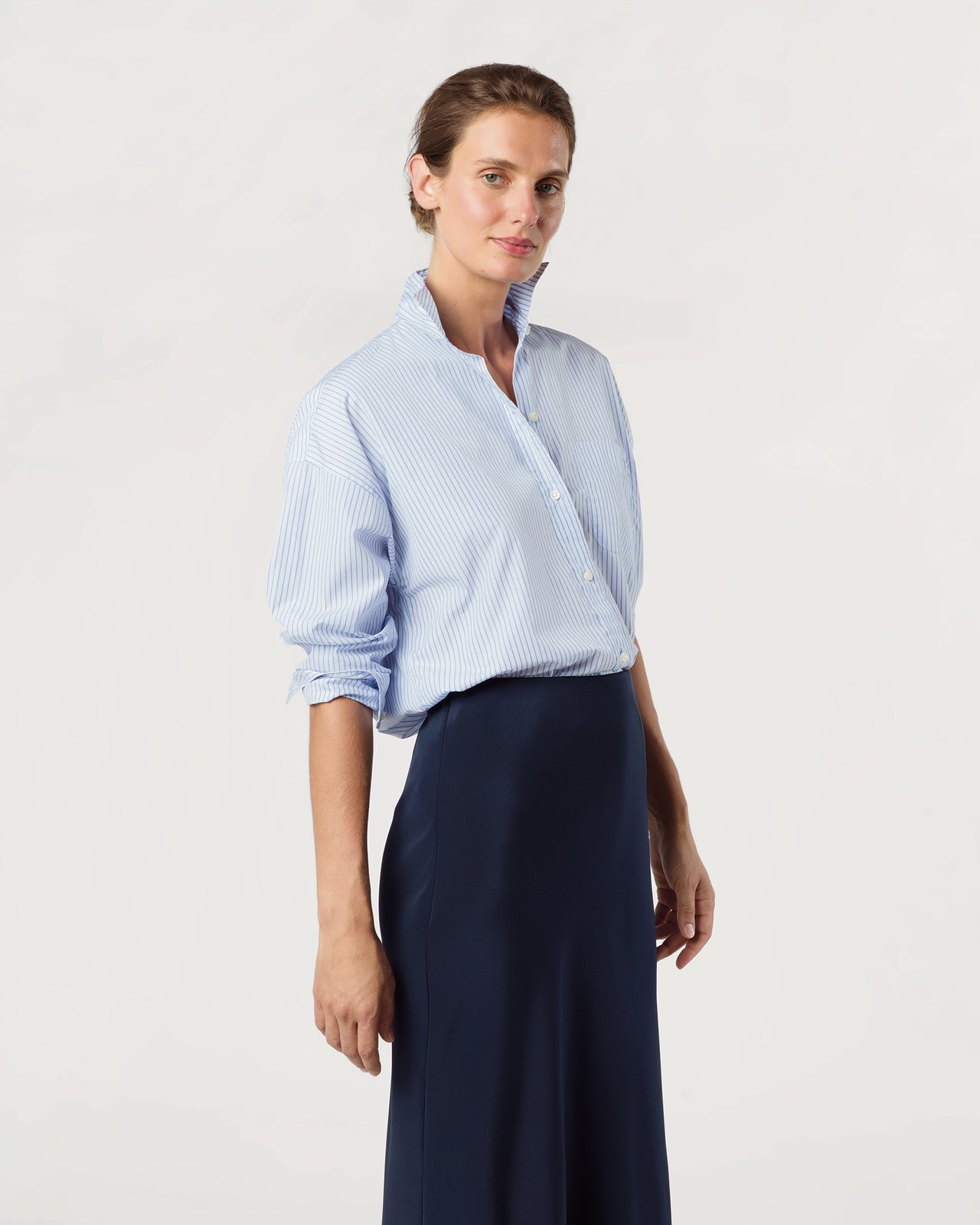 Weekender Shirt in Blue/Multi Stripe Poplin