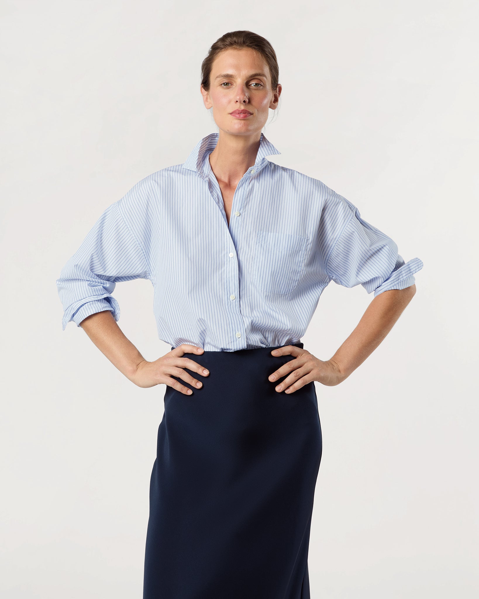 Weekender Shirt in Blue/Multi Stripe Poplin