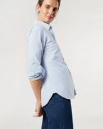 Load image into Gallery viewer, Schoolgirl Shirt in Blue University Stripe Oxford
