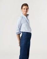 Load image into Gallery viewer, Schoolgirl Shirt in Blue University Stripe Oxford
